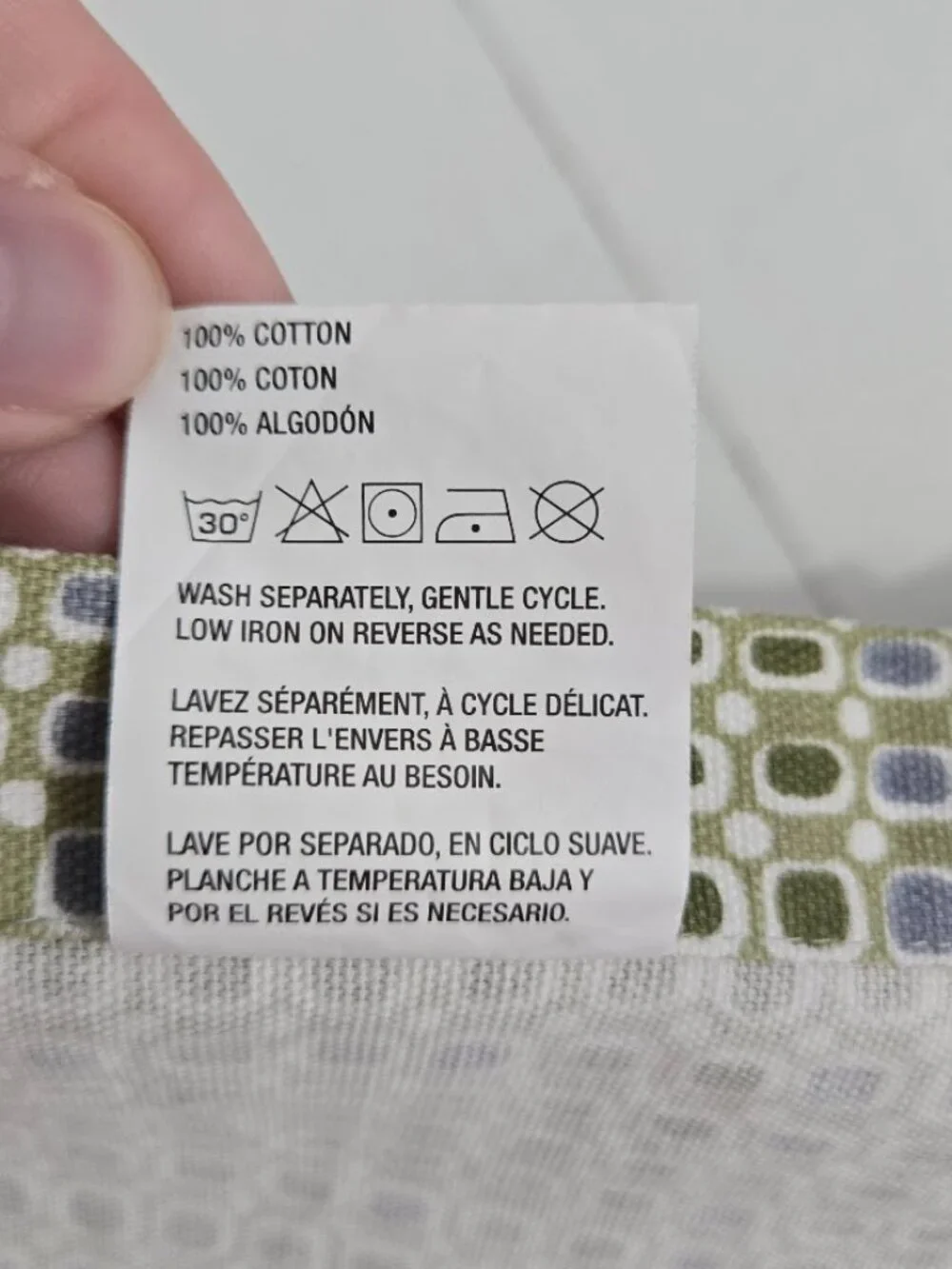 Crate & Barrel Kemp Green Geometric Runner 14x86 India 100% Cotton Modern Funky